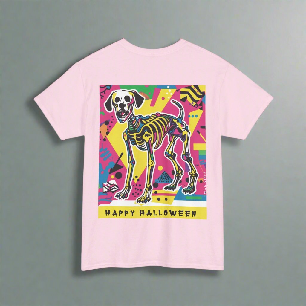 Happy Halloween Skeleton Dog - Pop - Unique Graphic Tee