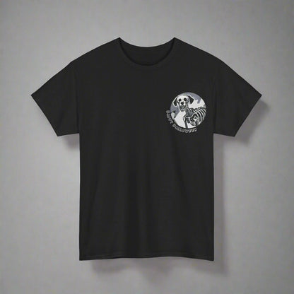 Happy Halloween Skeleton Dog - Mono : Unique Graphic Tee