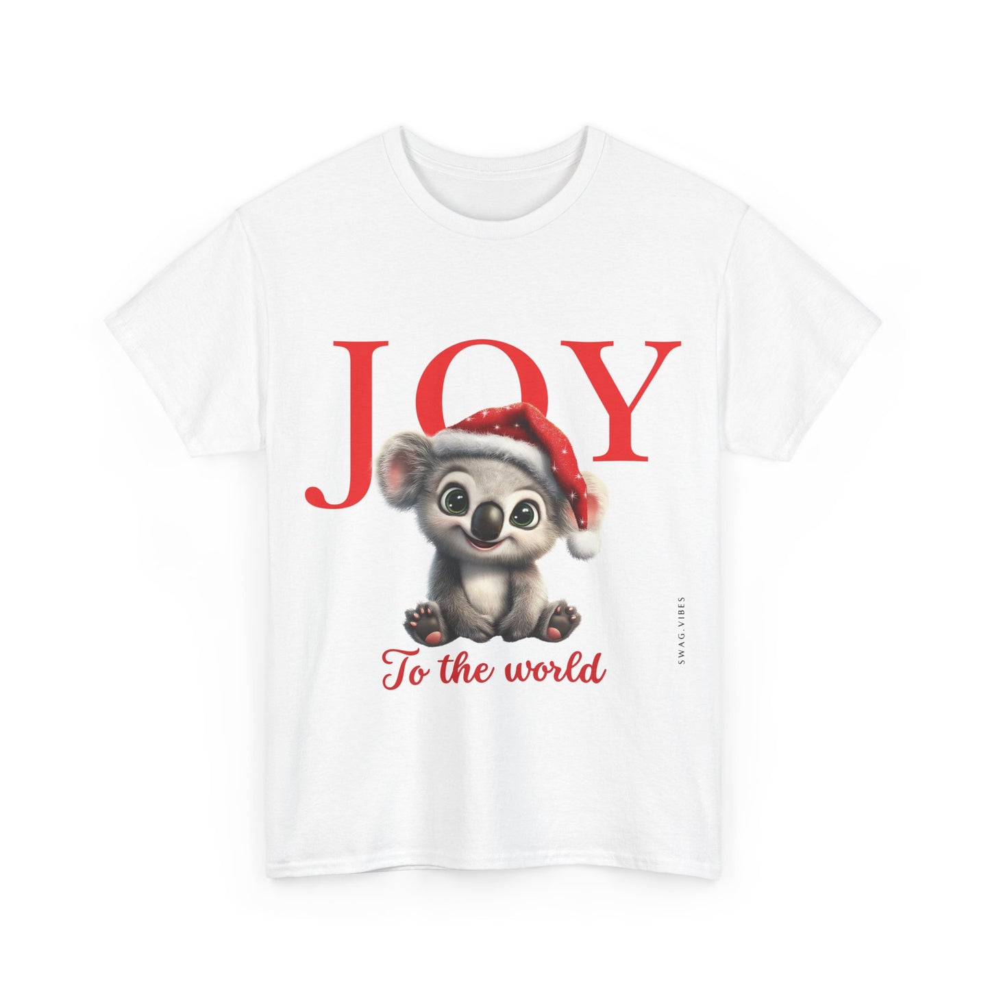 Joy with Cute Koala :  White Swag Vibes Christmas Graphic Tee