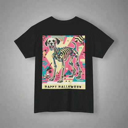Happy Halloween Skeleton Dog - Retro : Unique Graphic Tee