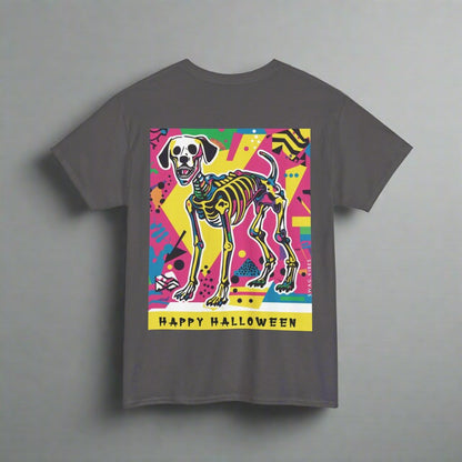 Happy Halloween Skeleton Dog - Pop -  Unique Graphic Tee