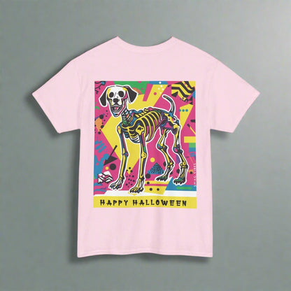 Happy Halloween Skeleton Dog - Pop -  Unique Graphic Tee