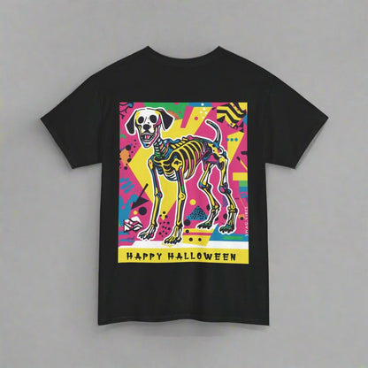Happy Halloween Skeleton Dog - Pop -  Unique Graphic Tee