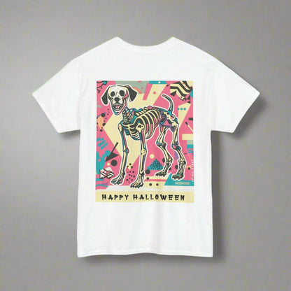 Happy Halloween Skeleton Dog - Retro : Unique Graphic Tee